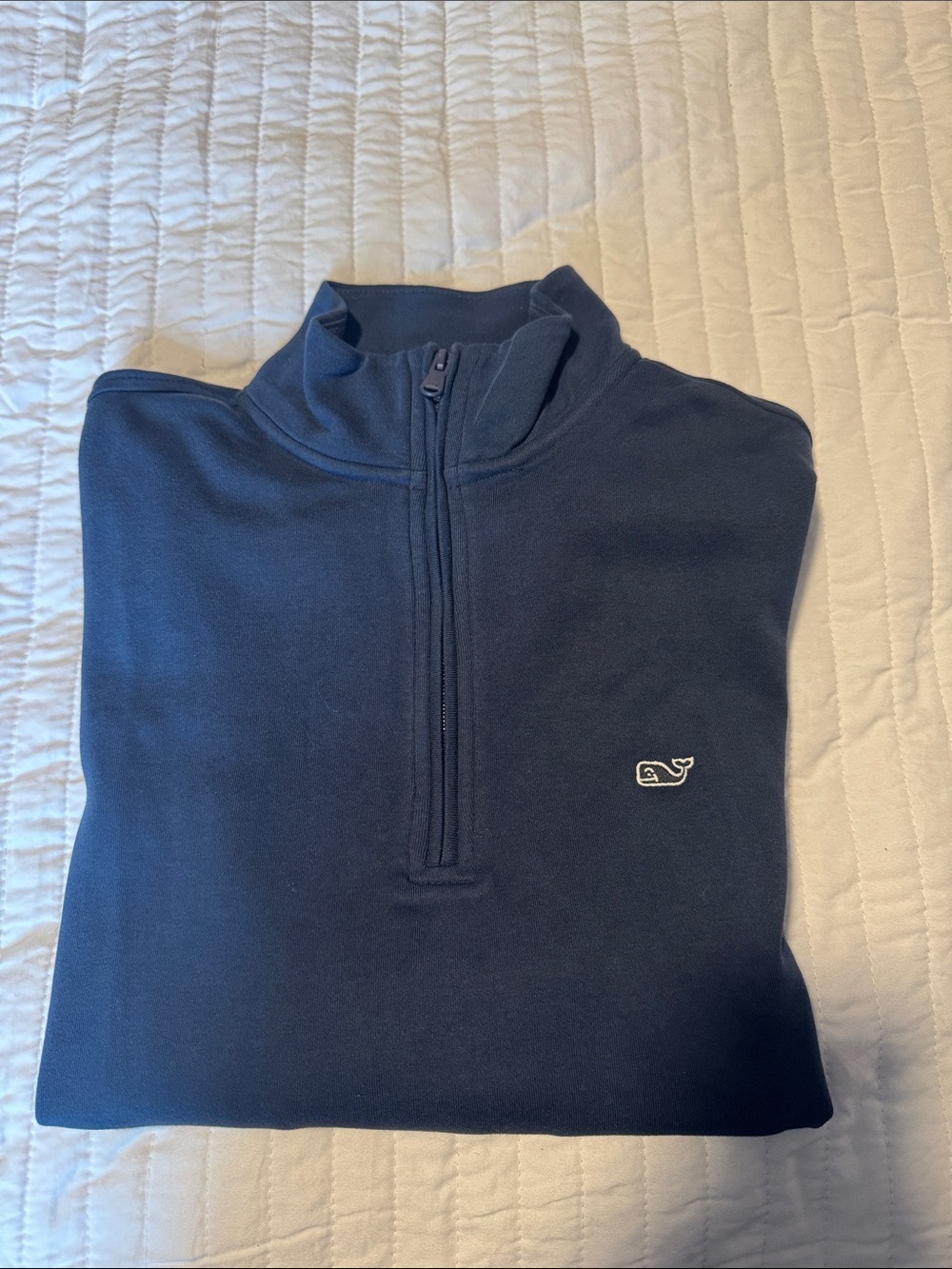 Vineyard Vines Men's Navy Half-Zip Pullover with Whale Logo